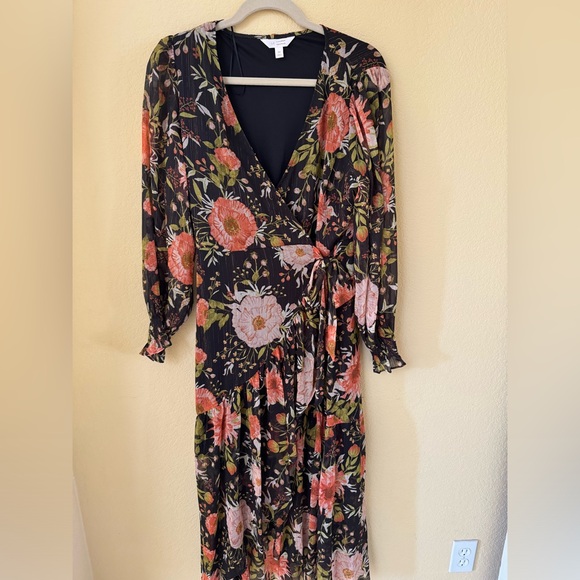 Lauren Conrad Faux Wrap Floral Maxi Dress NWOT Size Medium - Picture 2 of 7